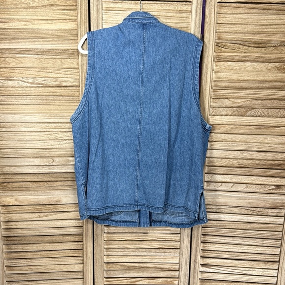Clio Blue Denim Sleeveless Vest Jacket Top Vintage Size 2X - Picture 9 of 10
